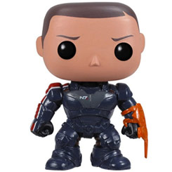 Figura del Comandante Shepard realizada en vinilo perteneciente a la línea Pop! de Funko. La figura tiene una altura aproximada de 10 cm., y está basada en el famoso Videojuego de Mass Effect. 