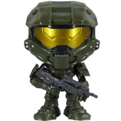 Figura de Master Chief realizada en vinilo perteneciente a la línea Pop! de Funko. La figura tiene una altura aproximada de 10 cm., y está basada en la saga de Videojuegos de Halo.