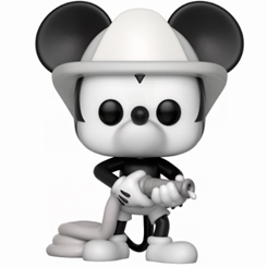 Figura para celebrar el 90 aniversario de Mickey Mouse como Firefighter realizada en vinilo perteneciente a la línea Pop! de Funko. La figura tiene una altura aproximada de 9 cm.,