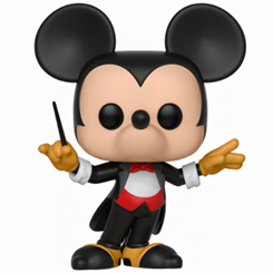 Figura para celebrar el 90 aniversario de Mickey Mouse como Conductor realizada en vinilo perteneciente a la línea Pop! de Funko. La figura tiene una altura aproximada de 9 cm., 