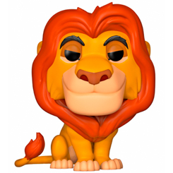 Figura del majestuoso Mufasa realizada en vinilo perteneciente a la línea Pop! de Funko. La figura tiene una altura aproximada de 10 cm., y está basado en la película de Disney El Rey León.