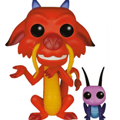 Figura de Mushu & Cri-Kee realizada en vinilo perteneciente a la línea Pop! de Funko. La figura tiene una altura aproximada de 10 cm., y está basada en la película de Disney Mulan.