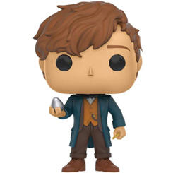 Figura de Newt Scamander realizada en vinilo perteneciente a la línea Pop! de Funko. La figura tiene una altura aproximada de 10 cm., y está basado en la saga de Animales Fantásticos y donde encontrarlos