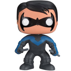 Figura de Nightwing realizada en vinilo perteneciente a la línea Pop! de Funko. La figura tiene una altura aproximada de 10 cm., y está basada en el Universo de DC Comics.