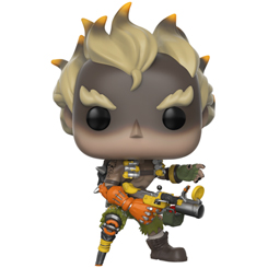 Figura de Junkrat realizada en vinilo perteneciente a la línea Pop! de Funko. La figura tiene una altura aproximada de 10 cm., y está basada en el videojuego de tipo shooter en equipos en primera persona desarrollado por Blizzard Entertainment. 