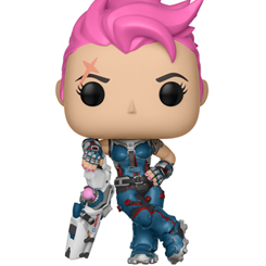 Figura de Zarya realizada en vinilo perteneciente a la línea Pop! de Funko. La figura tiene una altura aproximada de 10 cm., y está basada en el videojuego de tipo shooter en equipos en primera persona desarrollado por Blizzard Entertainment.