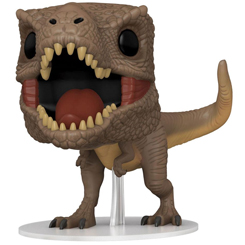 Figura del Tyrannosaurus Rex realizada en vinilo perteneciente a la línea Pop! de Funko. La figura tiene una altura aproximada de 9 cm., y está basada en la saga de películas de Jurassic World 3. 