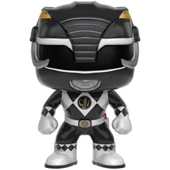 Figura Black Ranger realizada en vinilo perteneciente a la línea Pop! de Funko. La figura tiene una altura aproximada de 10 cm., y está basada en la serie de televisión Power Rangers.