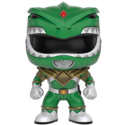 Figura Green Ranger realizada en vinilo perteneciente a la línea Pop! de Funko. La figura tiene una altura aproximada de 10 cm., y está basada en la serie de televisión Power Rangers.