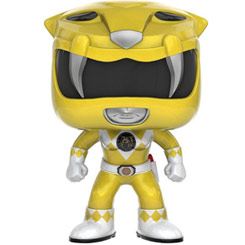 Figura Yellow Ranger realizada en vinilo perteneciente a la línea Pop! de Funko. La figura tiene una altura aproximada de 10 cm., y está basada en la serie de televisión Power Rangers.