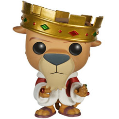 Figura del Príncipe Juan realizada en vinilo perteneciente a la línea Pop! de Funko. La figura tiene una altura aproximada de 10 cm., y está basada en la película de Disney "Robin Hood". 