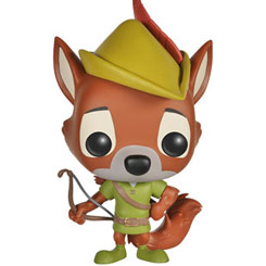 Figura de Robin Hood realizada en vinilo perteneciente a la línea Pop! de Funko. La figura tiene una altura aproximada de 10 cm., y está basada en la película de Disney "Robin Hood".