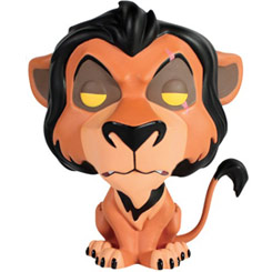 Figura del malvado Scar realizada en vinilo perteneciente a la línea Pop! de Funko. La figura tiene una altura aproximada de 10 cm., y está basado en la película de Disney El Rey León.