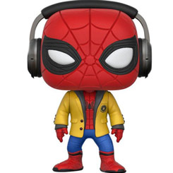 Figura de Spider-Man (Headphones) realizada en vinilo perteneciente a la línea Pop! de Funko. La figura tiene una altura aproximada de 10 cm., y está basada en la película Spider-Man Homecoming. 