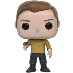 Figura de Capitán Kirk realizada en vinilo perteneciente a la línea Pop! de Funko. La figura tiene una altura aproximada de 10 cm., y está basada en la película Star Trek Beyond.