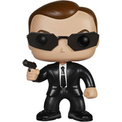 Figura del Agente Smith realizada en vinilo perteneciente a la línea Pop! de Funko. La figura tiene una altura aproximada de 9 cm., y está basada en la saga de The Matrix. 