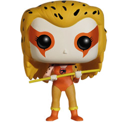 Figura de Cheetara realizada en vinilo perteneciente a la línea Pop! de Funko. La figura tiene una altura aproximada de 10 cm., y está basada en la serie de dibujos animados ThunderCats.