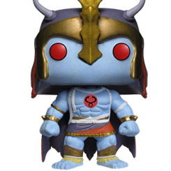 Figura de Mumm-Ra realizada en vinilo perteneciente a la línea Pop! de Funko. La figura tiene una altura aproximada de 10 cm., y está basada en la serie de dibujos animados ThunderCats.