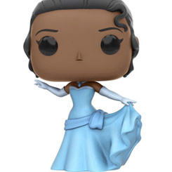 Dulce Figura de Tiana realizada en vinilo perteneciente a la línea Pop! de Funko. La figura tiene una altura aproximada de 10 cm., y está basada en la película de Disney Tiana y el Sapo.