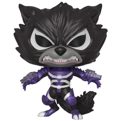 Figura de Venom como Rocket Raccoon realizada en vinilo perteneciente a la línea Pop! de Funko. La figura tiene una altura aproximada de 10 cm.,