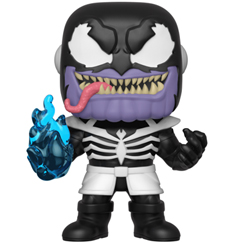 Figura de Venom como Thanos realizada en vinilo perteneciente a la línea Pop! de Funko. La figura tiene una altura aproximada de 10 cm., 