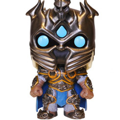 Figura de Arthas realizada en vinilo perteneciente a la línea Pop! de Funko. La figura tiene una altura aproximada de 10 cm., y está basada en el famoso videojuego World of WarCraft.