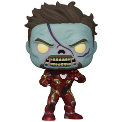 Figura de Zombie Iron Man realizada en vinilo perteneciente a la línea Pop! de Funko. La figura tiene una altura aproximada de 10 cm., y está basada en saga de Marvel What If...?. 