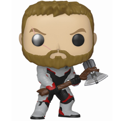 Figura de Thor realizada en vinilo perteneciente a la línea Pop! de Funko. La figura tiene una altura aproximada de 10 cm., y está basada en saga de Avengers: Endgame.