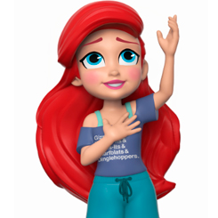 Figura de Ariel realizada en vinilo perteneciente a la línea Rock Candy de Funko. La figura tiene una altura aproximada de 13 cm., y está basada en la popular película ¡Rompe Ralph! 2: Ralph rompe Internet. 