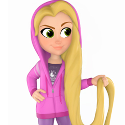 Figura de Rapunzel realizada en vinilo perteneciente a la línea Rock Candy de Funko. La figura tiene una altura aproximada de 13 cm., y está basada en la popular película ¡Rompe Ralph! 2: Ralph rompe Internet.