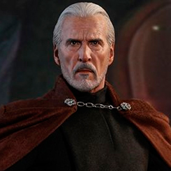 Figura Edición Limitada Movie Masterpiece del Conde Dooku por la firma Hot Toys para Star Wars, la figura con más de 30 puntos de articulación hace casi posible cualquier posición.