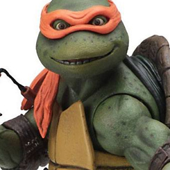 Figura Michelangelo basado en la clásica película de 1990 Teenage Mutant Ninja Turtles, esta nueva serie totalmente articulada de figuras de acción a escala de 18 cm. 