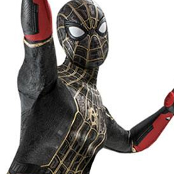 Increíble Figura Edición Limitada de Spider-Man (Black & Gold Suit) basada en la película Spider-Man: No Way Home, la figura creada por la firma Hot Toys 