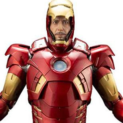 Figura ARTFX Iron Man Mark VII Marvel The Avengers. Iron Man con su nuevo traje que aparece en el clímax de la película está esculpido en una pose dinámica mientras se enfrenta a su enemigo 