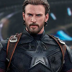 Brutal figura Edición Limitada del Capitán América basado en la película “Los Vengadores: Infinity War” interpretado por Chris Evans, figura creada por la firma Hot Toys.