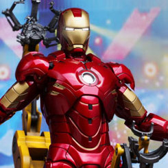 Espectacular figura Movie Masterpiece Edición Limitada de Iron Man Mark IV Suit-Up Gantry basado en la película Iron Man II.