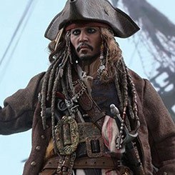 Impresionante figura del pirata más famoso de la gran pantalla interpretado por Johnny Depp, el Capitán Jack Sparrow.