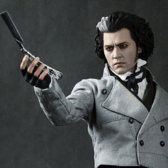 Escalofriante figura del barbero más sangriento de la gran pantalla Sweeney Todd interpretado por Johnny Depp, figura creada por la firma Hot Toys.