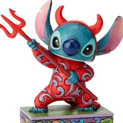 Figura de Stitch disfrazado de diablo para disfrutar de un gran Halloween, la figura está basada en el popular personaje de la película Lilo & Stitch del año 2002 de Walt Disney. 