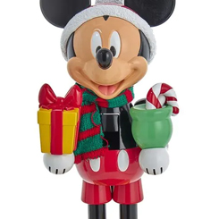 Figura de Mickey Mouse basado en el popular personaje de Walt Disney, esta vez tenemos a Mickey lleno de regalos como si fuera un cascanueces de Navidad. Esta preciosa figura está realizada en resina 
