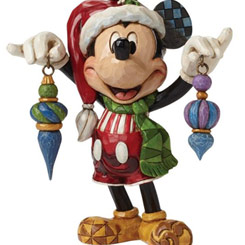 Figura de Mickey Mouse de Walt Disney titulada Mickey Mouse Deck the Halls, el artista Jim Shore ha elaborado esta figura de Navidad con unos 15 cm., de altura.