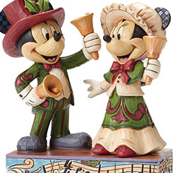 Figura de Mickey y Minnie Mouse de Walt Disney titulada Ringing In The Holidays, el artista Jim Shore ha elaborado esta figura de Navidad con unos 15 cm., de altura.