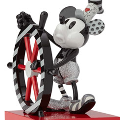 Espectacular figura de Mickey Mouse de Walt Disney realizada por el pintor y escultor Romero Britto, titulada Steamboat Willie Mickey.