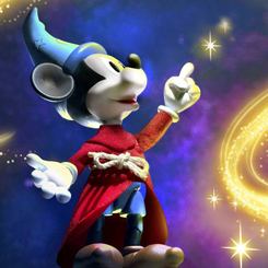 Figura Disney Ultimates Action Sorcerer's Apprentice Mickey Mouse con una altura aproximada de 18 cm. Del clásico animado atemporal Fantasía llega Mickey Mouse de Disney, 