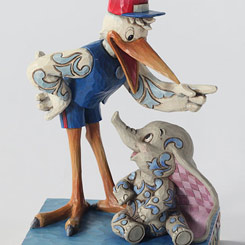 Figura del Clásico de Disney Dumbo, Jim Shore ha elaborado esta figura de Dumbo y Stork, con unos 18 cm.