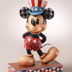 Figura de Mickey Mouse disfrazado del Tio Sam USA, con unas medidas aproximadas de 20 x 6,5 x 13 cm.