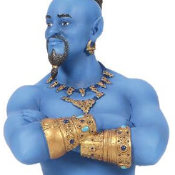 Épica figura de Will Smith como Genio basada en la película de Disney Aladdin. Esta preciosa figura está realizada en resina y tiene una altura aproximada de 25 cm.