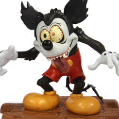 Escalofriante figura realizada en porcelana de Mickey Mouse Runaway Brain, basado en la caricatura realizada en 1995.