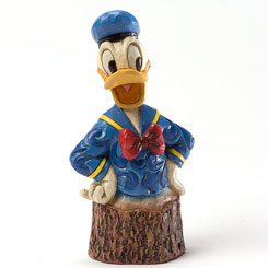 Figura del Pato Donald de la Línea Tallada con el Corazón de Jim Shore, en esta ocasión el artista ha elaborado esta figura con unos 10,5 cm.,