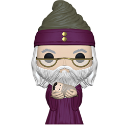 Figura de Dumbledore con Harry Potter realizada en vinilo perteneciente a la línea Pop! de Funko. La figura tiene una altura aproximada de 9 cm., y está basada en la saga de películas de Harry Potter. 